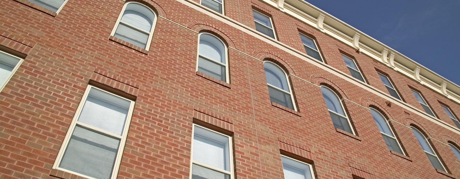 a building with many windows